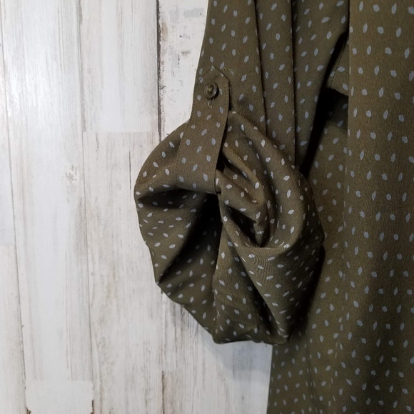 Ann Taylor LOFT Womens Popover Top L Brown - Picture 6 of 7